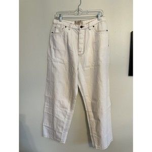 NWT Sandrine Rose Wide Leg High Rise Cream Jeans Sz 31